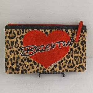 BRIGHTON Vibrant Cheetah & Red Heart & Canvas Red Ribbon Make Up Bag 2020